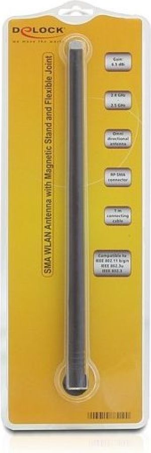 Antena Delock 802.11b/g/n, 6.5dBi, czarny - 88410 2