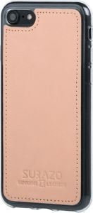 Surazo Etui na tył telefonu Surazo skóra naturalna Back case - Pastel Brzoskwiniowy 5