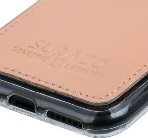 Surazo Etui na tył telefonu Surazo skóra naturalna Back case - Pastel Brzoskwiniowy 3