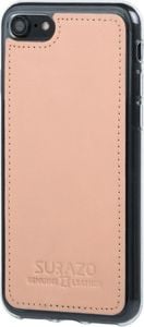 Surazo Etui na tył telefonu Surazo skóra naturalna Back case - Pastel Brzoskwiniowy 5