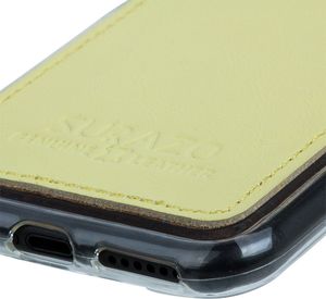 Surazo Etui na tył telefonu Surazo skóra naturalna Back case - Pastel Cytrynowy 3