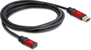 Kabel USB Delock USB-A - USB-A 3 m Czerwony Czarny (82754) 2