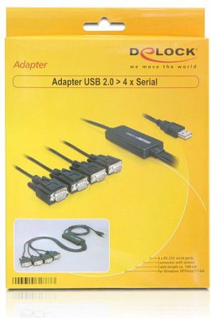 Kabel USB Delock USB-A - RS-232 1.4 m Czarny (61887) 2