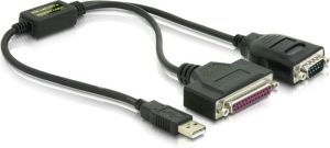 Delock Adapter USB 1.1 > 1 x port szeregowy, 1 x port równoległy 0.5m (61516) 1