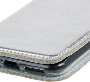 Surazo Etui na telefon Surazo ze skóry naturalnej Smart magnet RFID - Srebrny 5