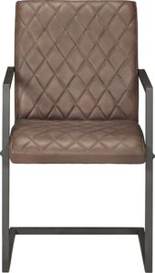 vidaXL Krzesła stołowe, wspornikowe, 2 szt., brązowe, skóra naturalna 3