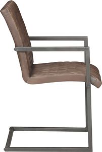 vidaXL Krzesła stołowe, wspornikowe, 2 szt., brązowe, skóra naturalna 4