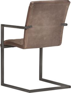 vidaXL Krzesła stołowe, wspornikowe, 2 szt., brązowe, skóra naturalna 5