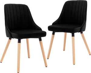 vidaXL Krzesła stołowe, 2 szt., czarne, aksamitne 1