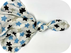 EGA Pielucha Bambusowa 120x120 Gwiazdy Niebieskie 2