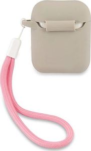 Guess Etui ochronne GUACA2LSVSGP Silicone Vintage do AirPods 1/2 szaro-różowe 2