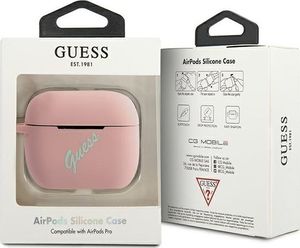 Guess Etui ochronne GUACAPLSVSPG Silicone Vintage do AirPods Pro różowo-zielone 3