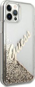 Guess Etui Guess GUHCP12LGLVSGO Apple iPhone 12 Pro Max złoty/gold hardcase Glitter Vintage Script 4