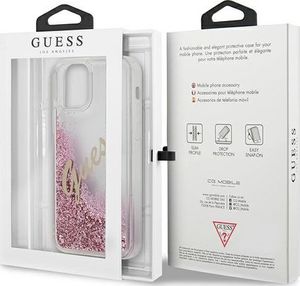 Guess Etui Guess GUHCP12LGLVSPI Apple iPhone 12 Pro Max różowy/pink hardcase Glitter Vintage Script 9