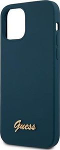 Guess Etui Guess GUHCP12LLSLMGBL Apple iPhone 12 Pro Max niebieski/blue hardcase Metal Logo Script 6