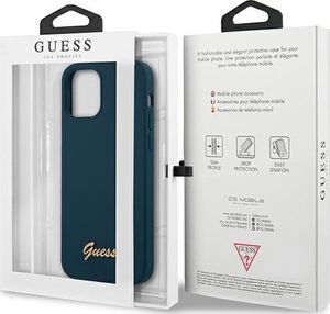 Guess Etui Guess GUHCP12LLSLMGBL Apple iPhone 12 Pro Max niebieski/blue hardcase Metal Logo Script 8