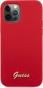 Guess Etui Guess GUHCP12LLSLMGRE Apple iPhone 12 Pro Max czerwony/red hardcase Metal Logo Script 3