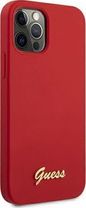 Guess Etui Guess GUHCP12LLSLMGRE Apple iPhone 12 Pro Max czerwony/red hardcase Metal Logo Script 4