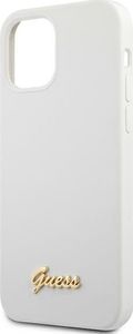 Guess Etui Guess GUHCP12LLSLMGWH Apple iPhone 12 Pro Max biały/white hardcase Metal Logo Script 6