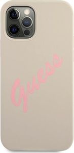Guess Etui Guess GUHCP12LLSVSGP Apple iPhone 12 Pro Max szaro różowy/grey pink hardcase Silicone Vintage 3