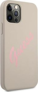 Guess Etui Guess GUHCP12LLSVSGP Apple iPhone 12 Pro Max szaro różowy/grey pink hardcase Silicone Vintage 4