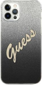 Guess Etui Guess GUHCP12LPCUGLSBK Apple iPhone 12 Pro Max czarny/black hardcase Glitter Gradient Script 3