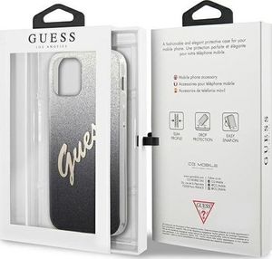 Guess Etui Guess GUHCP12LPCUGLSBK Apple iPhone 12 Pro Max czarny/black hardcase Glitter Gradient Script 8