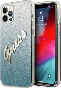 Guess Etui Guess GUHCP12LPCUGLSBL Apple iPhone 12 Pro Max niebieski/blue hardcase Glitter Gradient Script 1