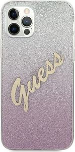 Guess Etui Guess GUHCP12LPCUGLSPI Apple iPhone 12 Pro Max różowy/pink hardcase Glitter Gradient Script 3