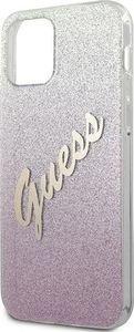 Guess Etui Guess GUHCP12LPCUGLSPI Apple iPhone 12 Pro Max różowy/pink hardcase Glitter Gradient Script 6