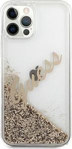 Guess Etui Guess GUHCP12MGLVSGO Apple iPhone 12/12 Pro złoty/gold hardcase Glitter Vintage Script 3