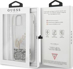 Guess Etui Guess GUHCP12MGLVSSI Apple iPhone 12/12 Pro srebrny/silver hardcase Glitter Vintage Script 9