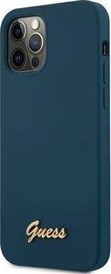 Guess Etui Guess GUHCP12MLSLMGBL Apple iPhone 12/12 Pro niebieski/blue hardcase Metal Logo Script 2
