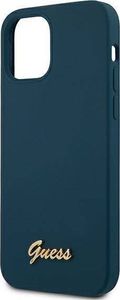 Guess Etui Guess GUHCP12MLSLMGBL Apple iPhone 12/12 Pro niebieski/blue hardcase Metal Logo Script 6