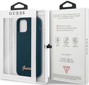 Guess Etui Guess GUHCP12MLSLMGBL Apple iPhone 12/12 Pro niebieski/blue hardcase Metal Logo Script 8
