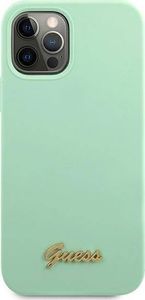 Guess Etui Guess GUHCP12MLSLMGGN Apple iPhone 12/12 Pro zielony/green hardcase Metal Logo Script 3
