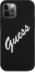 Guess Etui Guess GUHCP12MLSVSBW Apple iPhone 12/12 Pro czarno biały/black white hardcase Silicone Vintage 3
