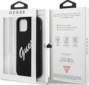 Guess Etui Guess GUHCP12MLSVSBW Apple iPhone 12/12 Pro czarno biały/black white hardcase Silicone Vintage 8