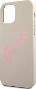 Guess Etui Guess GUHCP12MLSVSGP Apple iPhone 12/12 Pro szaro różowy/grey pink hardcase Silicone Vintage 6