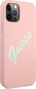 Guess Etui Guess GUHCP12MLSVSPG Apple iPhone 12/12 Pro różowo zielony/green pink hardcase Silicone Vintage 4