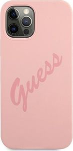 Guess Etui Guess GUHCP12MLSVSPI Apple iPhone 12/12 Pro różowy/pink hardcase Script Vintage 3