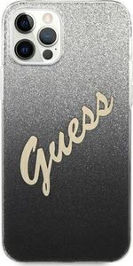 Guess Etui Guess GUHCP12MPCUGLSBK Apple iPhone 12/12 Pro czarny/black hardcase Glitter Gradient Script 1