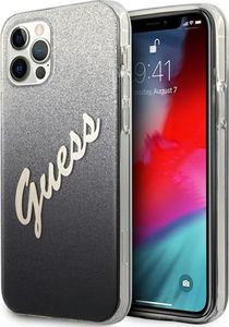 Guess Etui Guess GUHCP12MPCUGLSBK Apple iPhone 12/12 Pro czarny/black hardcase Glitter Gradient Script 2