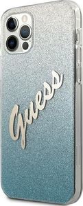 Guess Etui Guess GUHCP12MPCUGLSBL Apple iPhone 12/12 Pro niebieski/blue hardcase Glitter Gradient Script 2