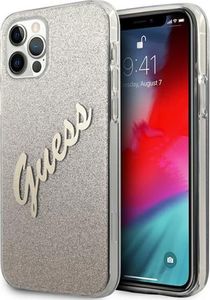 Guess Etui Guess GUHCP12MPCUGLSGO Apple iPhone 12/12 Pro złoty/gold hardcase Glitter Gradient Script 2
