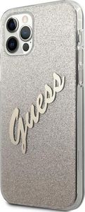Guess Etui Guess GUHCP12MPCUGLSGO Apple iPhone 12/12 Pro złoty/gold hardcase Glitter Gradient Script 3