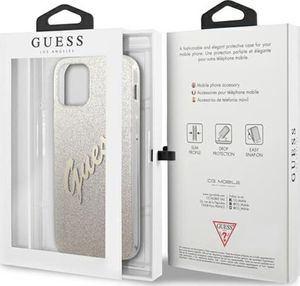 Guess Etui Guess GUHCP12MPCUGLSGO Apple iPhone 12/12 Pro złoty/gold hardcase Glitter Gradient Script 8