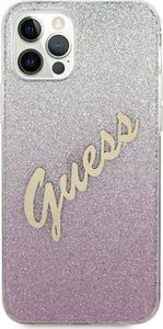 Guess Etui Guess GUHCP12MPCUGLSPI Apple iPhone 12/12 Pro różowy/pink hardcase Glitter Gradient Script 3