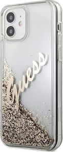 Guess Etui Guess GUHCP12SGLVSGO Apple iPhone 12 mini złoty/gold hardcase Glitter Vintage Script 2