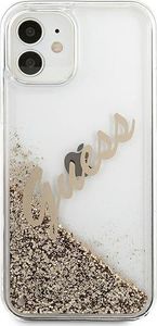 Guess Etui Guess GUHCP12SGLVSGO Apple iPhone 12 mini złoty/gold hardcase Glitter Vintage Script 3